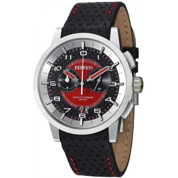 ferrari granturismo chronograph quartzuhr schwarz rot