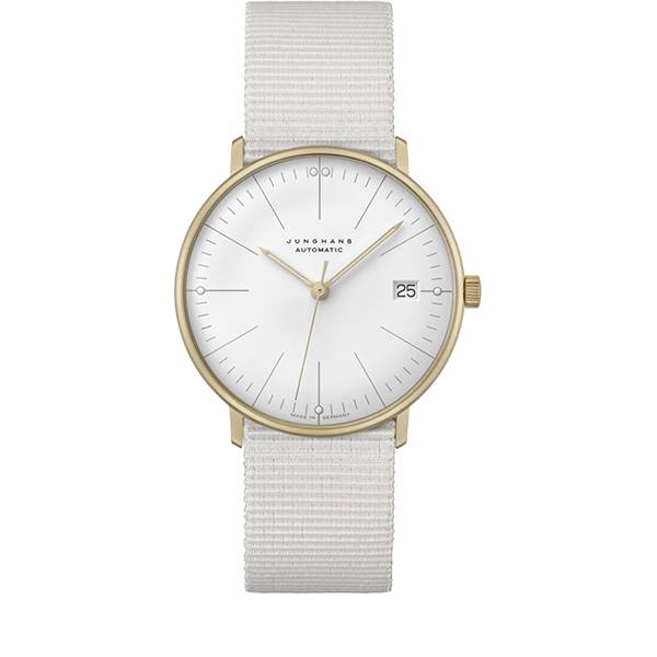 junghans max bill 34 automatikuhr vergoldet index nato