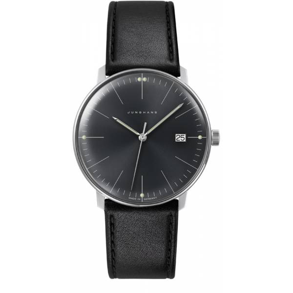 junghans max bill 38 quartzuhr stahl schwarz