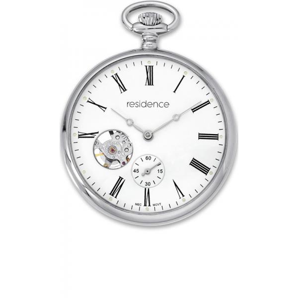 klassik taschenuhr handaufzug residence open heart silber