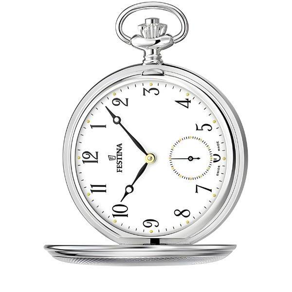 klassik taschenuhr handaufzug silber numbers flora