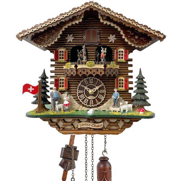 kuckucksuhr chalet swiss holz q wanduhr heidi mit tnzer