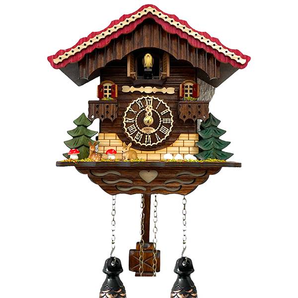 kuckucksuhr chalet swiss holz q wanduhr reh und hase