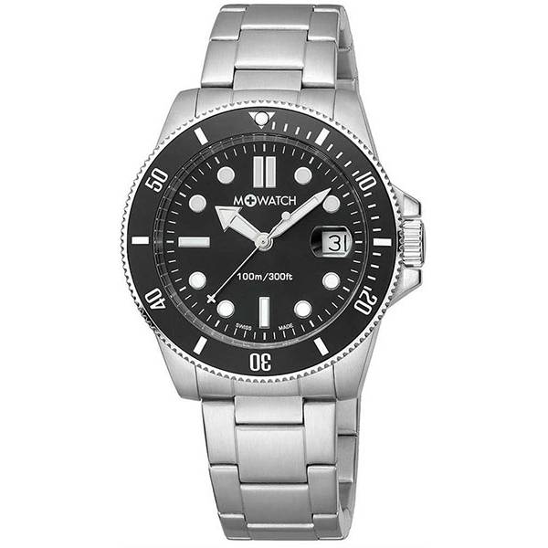 m watch aqua steel 41 schweizer sportuhr schwarz