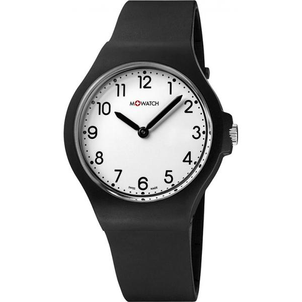 m watch core 37 schweizer quartzuhr schwarz weiss