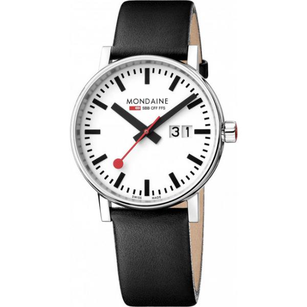 mondaine evo2 40 bahnhofsuhr big date saphirglas