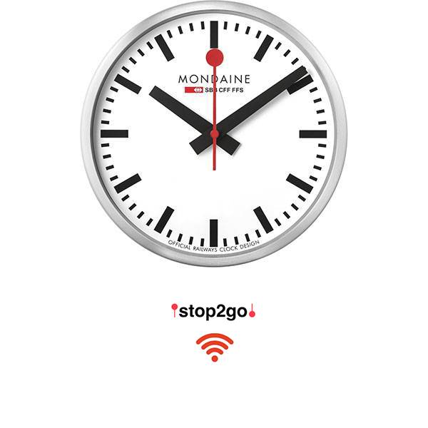 mondaine wall clock sbb bahnhofswanduhr stop2go wifi