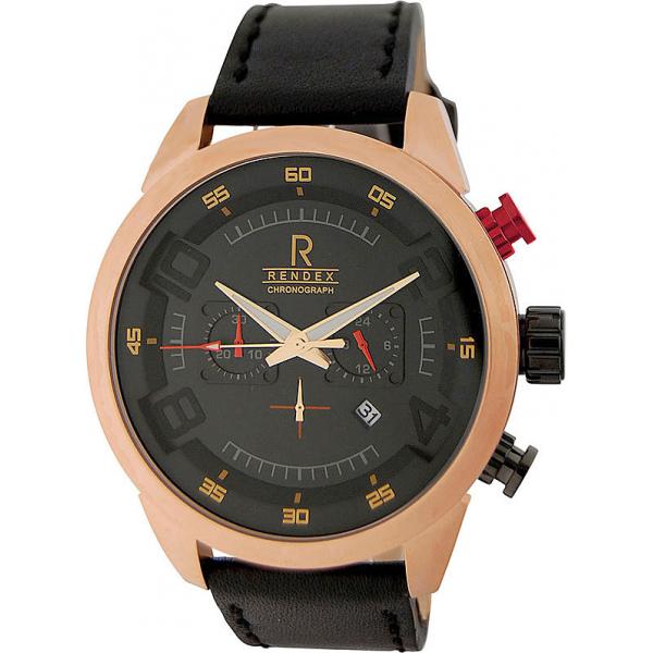 rendex design xl chronograph quartzuhr ros vergoldet