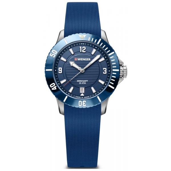 wenger seaforce 36 kleine taucheruhr blau