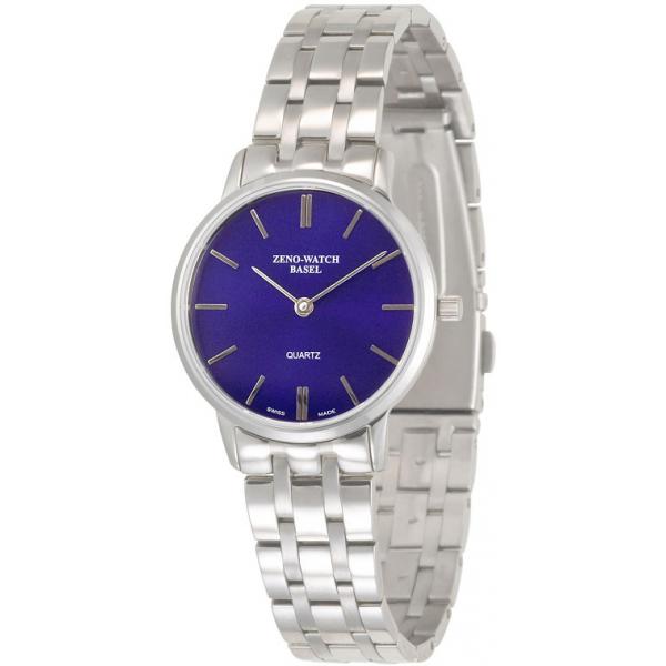 zeno watch basel bauhaus damenuhr quartz edelstahl blau