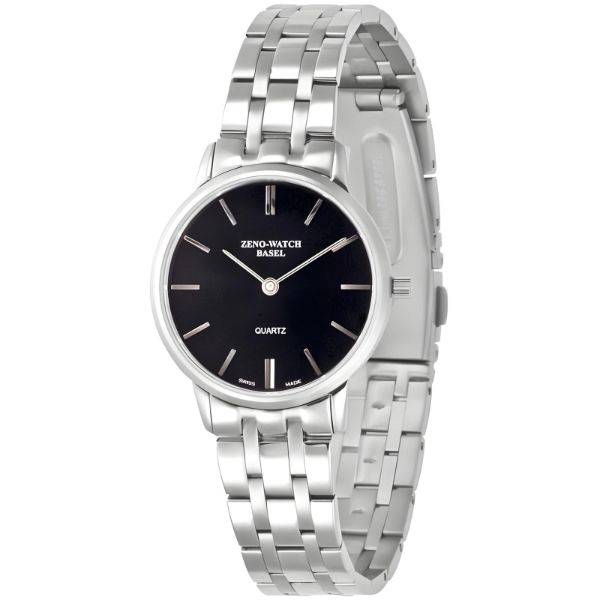 zeno watch basel bauhaus damenuhr quartz edelstahl schwarz