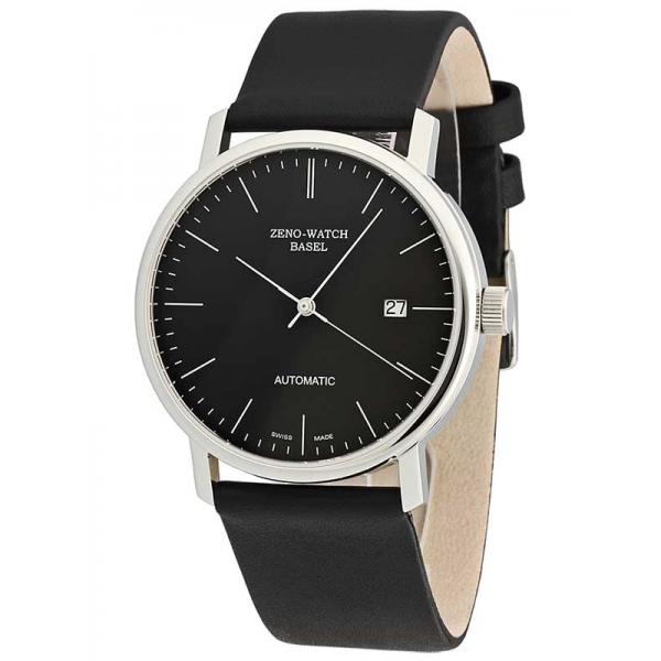 zeno watch basel bauhaus edelstahl automatik uhr schwarz