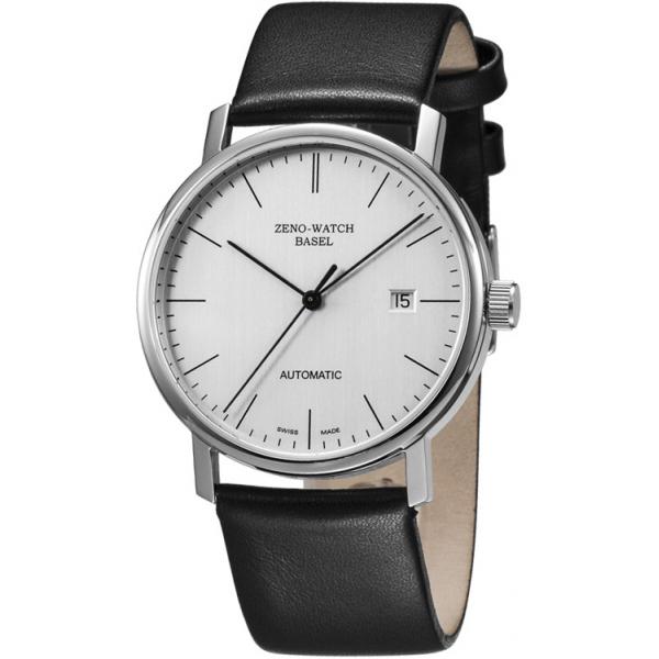 zeno watch basel bauhaus edelstahl automatik uhr silber