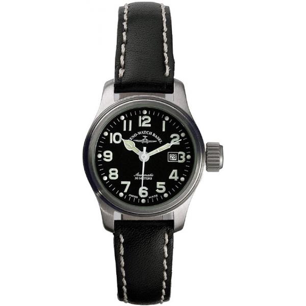 zeno watch basel pilot lady automatik fliegeruhr schwarz