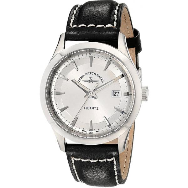 zeno watch basel retro gentlemen quartz uhr stahl silber