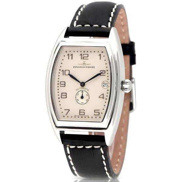 zeno watch basel tonneau retro automatik schwarz