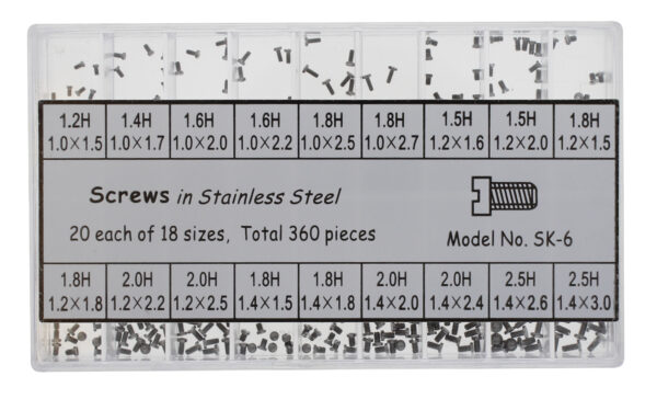 Sortiment Gehäusebodenschrauben Edelstahl, Inhalt 360 Stück