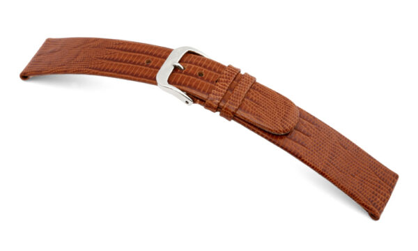 Lederband Santa Cruz 14mm cognac mit Teju-Eidechsenprägung