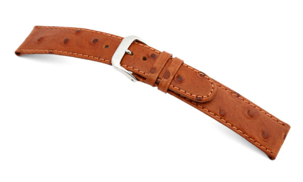 Lederband Dundee 20mm cognac mit Straußennarbung