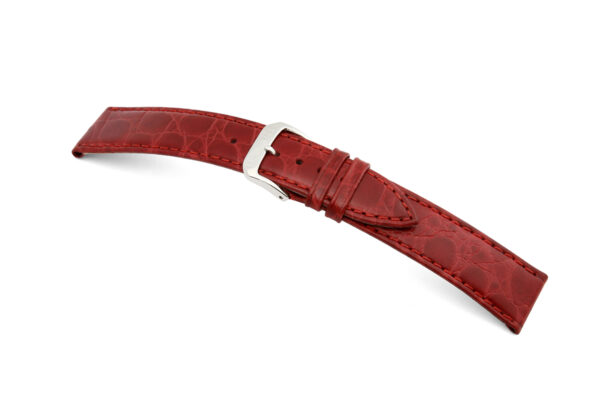 Lederband Bahia 24mm bordeaux mit Krokodillederprägung