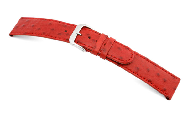 Lederband Dundee 20mm rot mit Straußennarbung