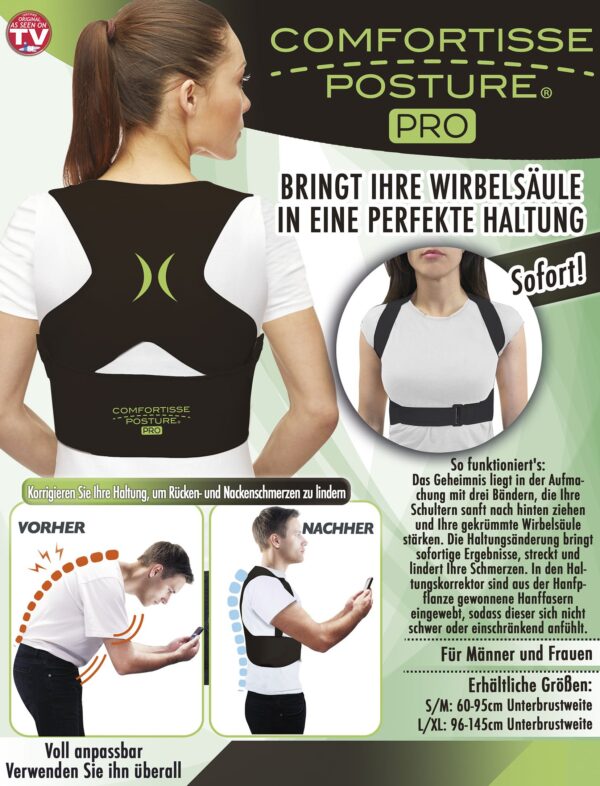 Comfortisse Posture PRO - bringt Ihre Wirbelsäule in perfekte Haltung (Größe S/M)