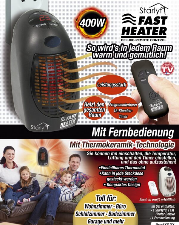 Fast Heater Heizlüfter mit Fernbedienung