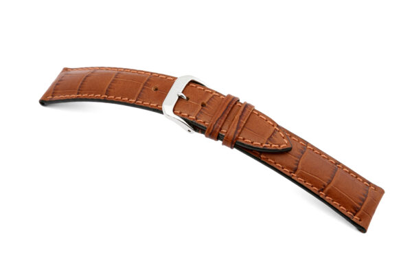 Lederband Jackson 24mm cognac mit Alligatorprägung XL