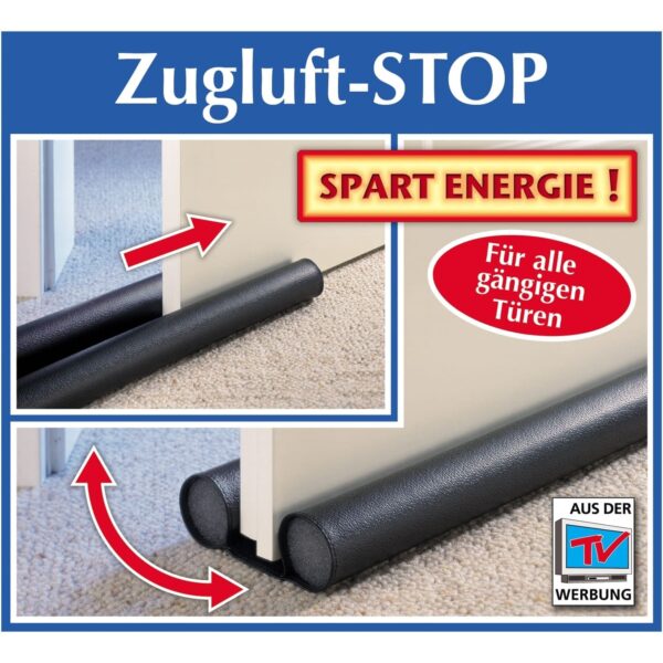 Zugluft-Stop für alle gängigen Türen, schwarz