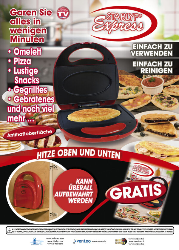 Express Cooker Multigrill für die Küche - Rot