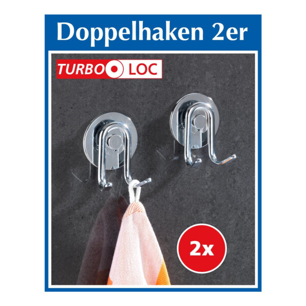 Turbo-Loc Doppelhaken 2er Set - Befestigung ohne Bohren