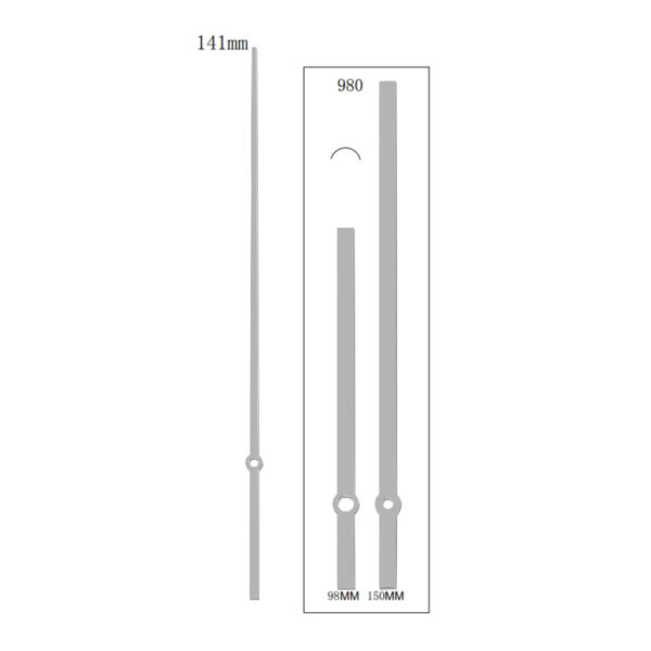 Zeigerpaar Balken silber Minutenzeiger-L:150mm