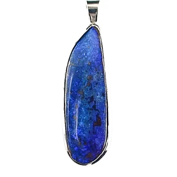 Opalanhänger mit blauen 9,18 ct. Boulder Opal aus 18k Palladium Weißgold