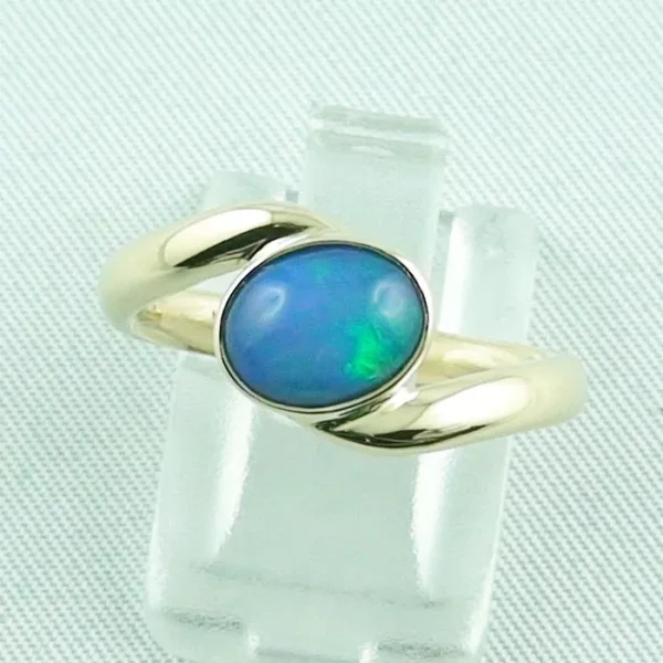 14k Goldring, 585er Opalring, 1,06 ct Welo Opal