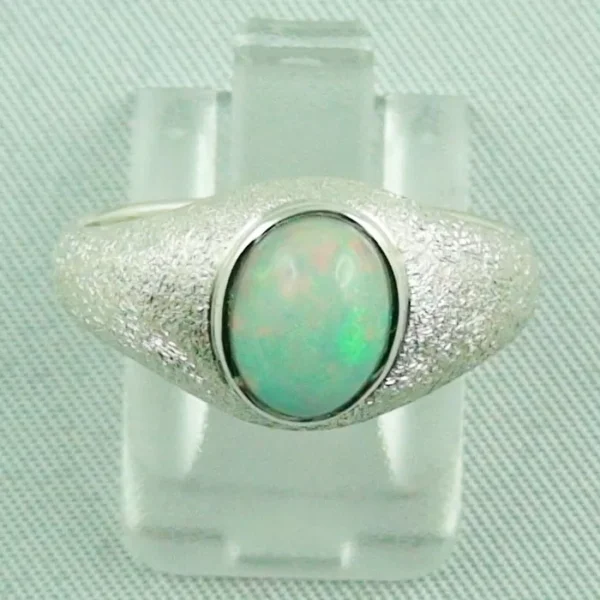 1,31 ct Welo Opal Opalring, Damenring, Silberring mattiert