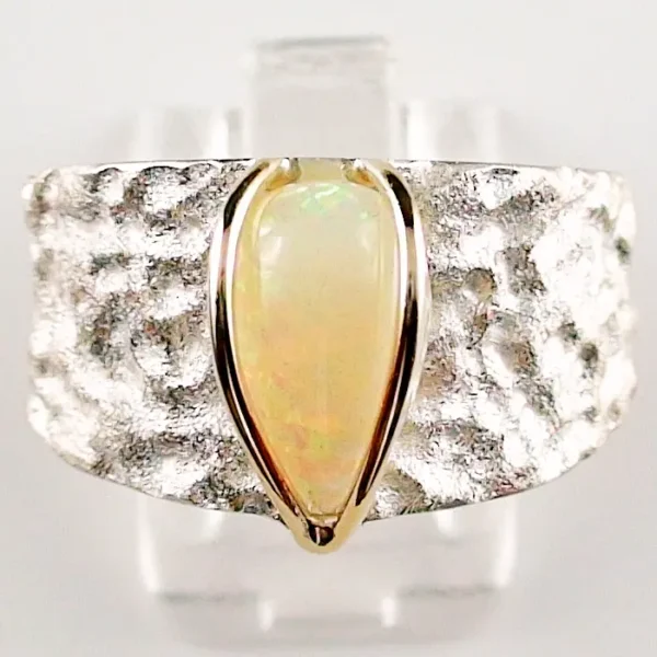 Exquisiter 935er Silber Ring mit drehbarem Top Gem Welo Opal