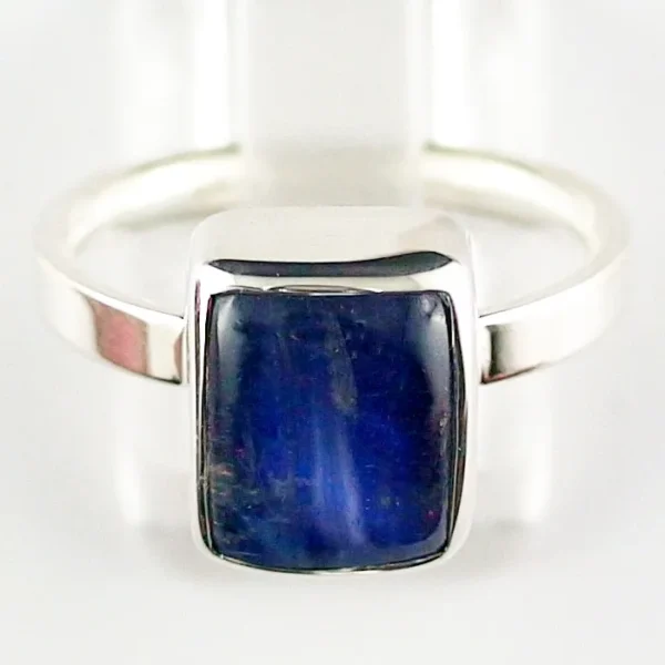 925er Silberring mit 4,28 ct. blauen Mondstein in 935er Silber Fassung