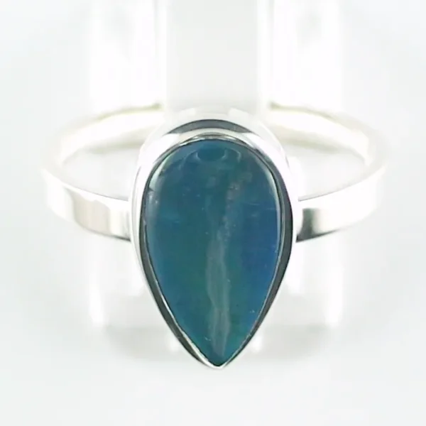 925er Silberring mit 3,32 ct. blauen Mondstein in 935er Silber Fassung