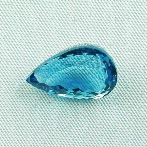 11,09 ct Blautopas London Blue Tropfenschliff Edelstein