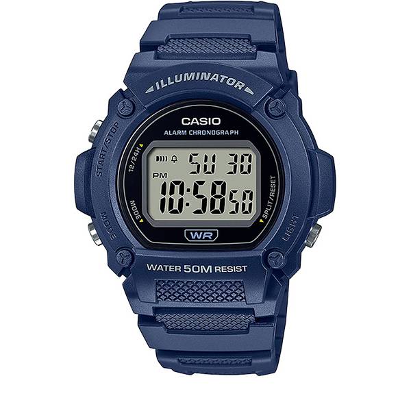 casio lcd illuminator sportuhr blau klein