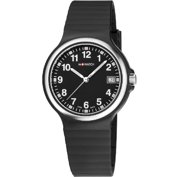 m watch maxi 38 schweizer quartzuhr schwarz