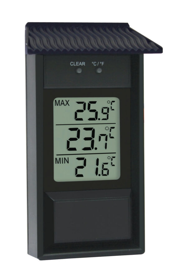 Max.-Min.-Thermometer für drinnen und draußen, schwarz