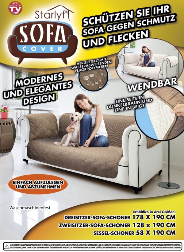 Sofa Cover - Schutz gegen Schmutz und Flecken - braun für 1-Sitzer