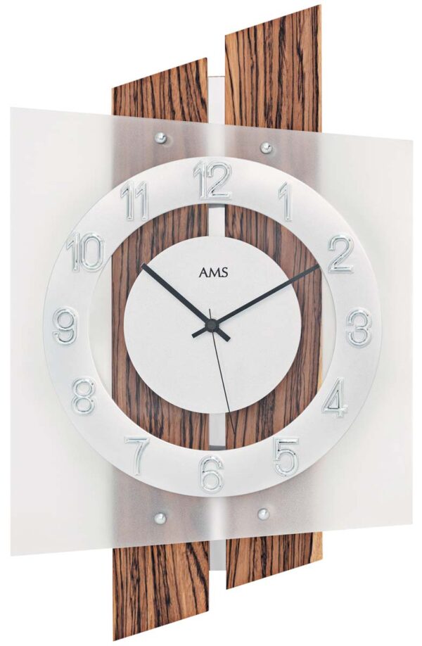 AMS Funk-Wanduhr Holz