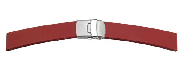 Kautschukband 22mm rot mit Faltschließe