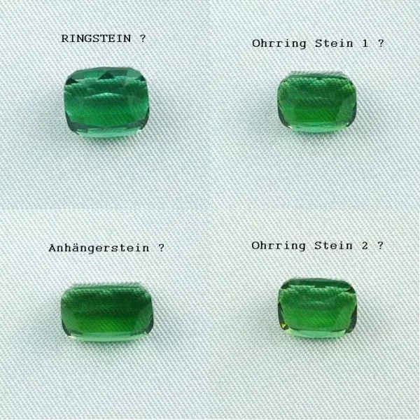 4 kalibrierte dunkel grüne Turmaline Verdelith 20,48 ct Turmalin Set