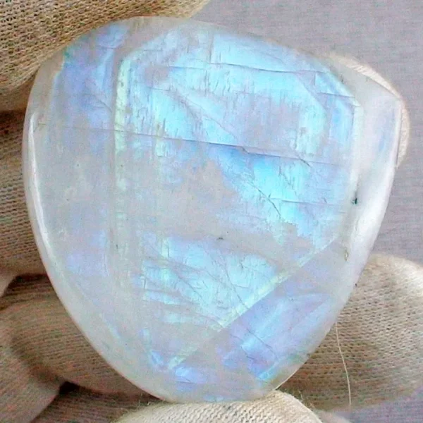 Großer 99,20 ct Mondstein mit  Blautönen - Blau Weißer Heilstein mit Zertifikat