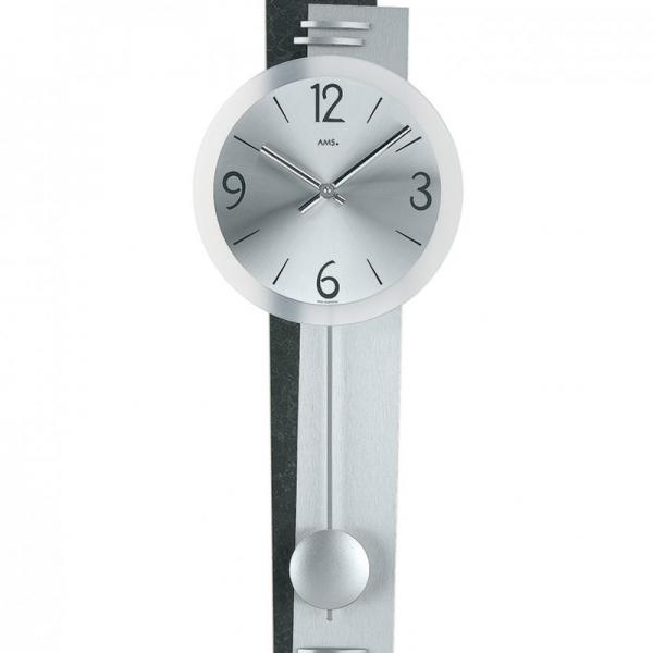 ams pendeluhr quartz wanduhr design schiefer alu