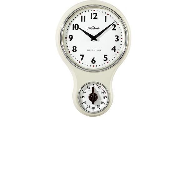 atlanta eieruhr silent quartz nostalgie kchenuhr mit timer ivoir