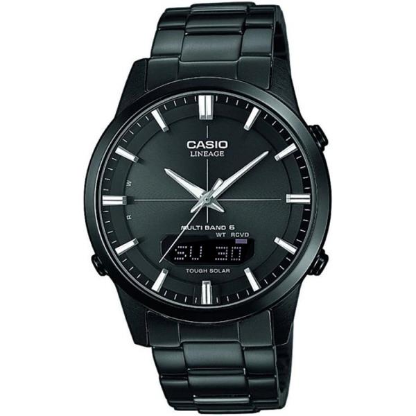 casio digi analog lineage daydate solar funkuhr edelstahl schwarz